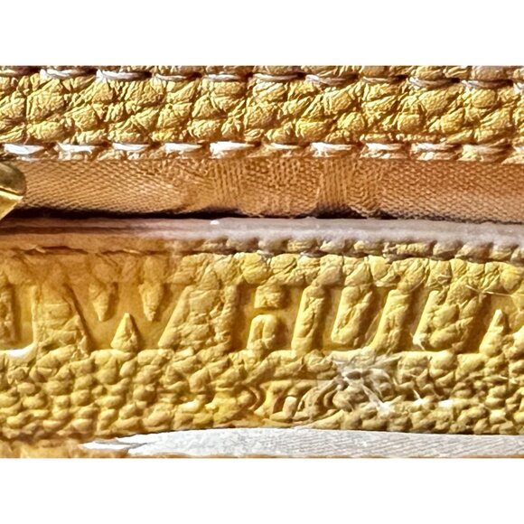 Yellow JW Hulme Leather Crossbody Bag With Tassel Accent & Adjustable Strap - Picture 3 of 14